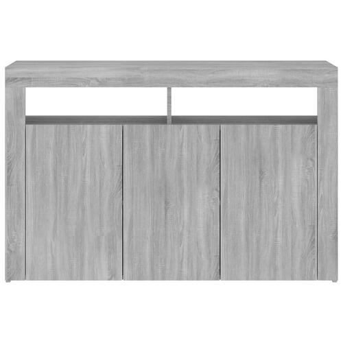 Skænk med LED-lys 115,5x30x75 cm grå sonoma-eg