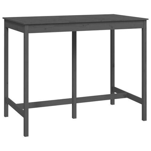 Barbord 140x80x110 cm massivt fyrretræ grå