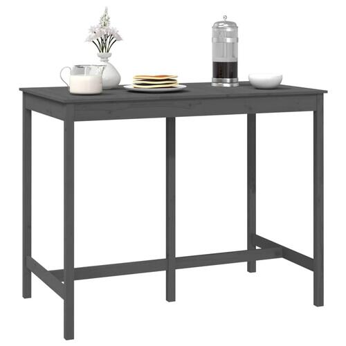 Barbord 140x80x110 cm massivt fyrretræ grå