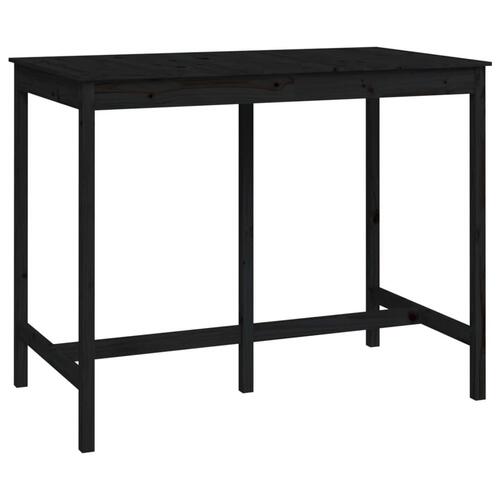 Barbord 140x80x110 cm massivt fyrretræ sort