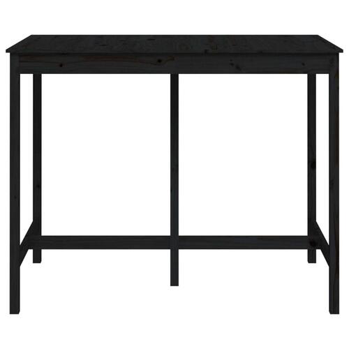 Barbord 140x80x110 cm massivt fyrretræ sort