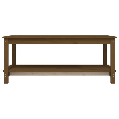 Sofabord 110x55x45 cm massivt fyrretræ gyldenbrun