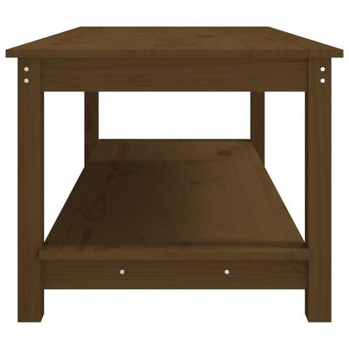 Sofabord 110x55x45 cm massivt fyrretræ gyldenbrun