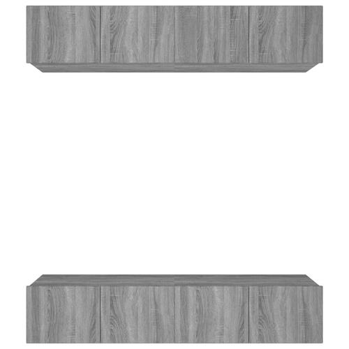 Tv-skabe 4 stk. 80x30x30 cm konstrueret træ grå sonoma-eg