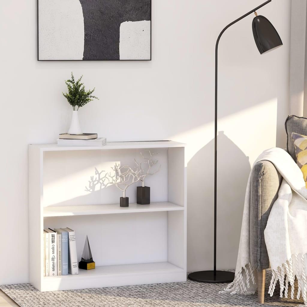 Bogreol 80x24x75 cm konstrueret træ hvid
