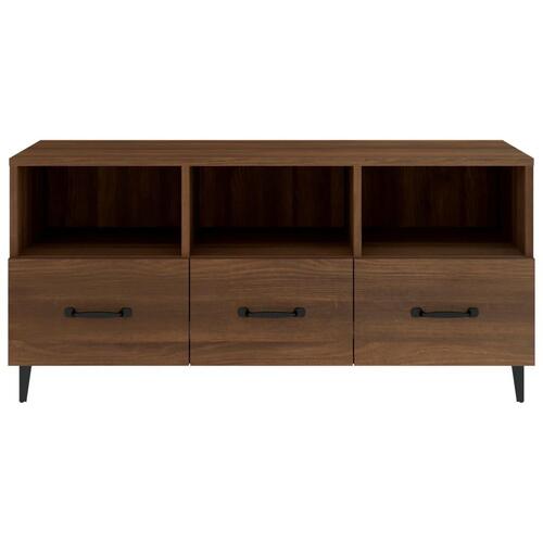 Tv-bord 102x35x50 cm konstrueret træ brun egetræsfarve