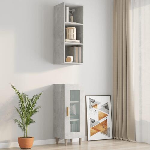 Vægskab 34,5x32,5x90 cm konstrueret træ betongrå