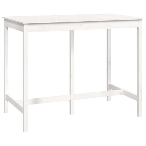 Barbord 140x80x110 cm massivt fyrretræ hvid