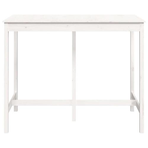 Barbord 140x80x110 cm massivt fyrretræ hvid