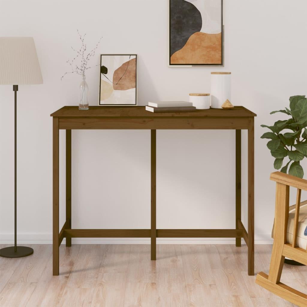 Barbord 140x80x110 cm massivt fyrretræ gyldenbrun