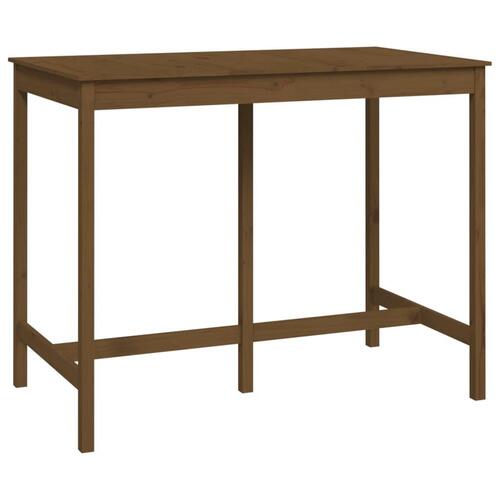 Barbord 140x80x110 cm massivt fyrretræ gyldenbrun