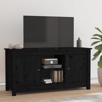 Tv-bord 103x36,5x52 cm massivt fyrretræ sort