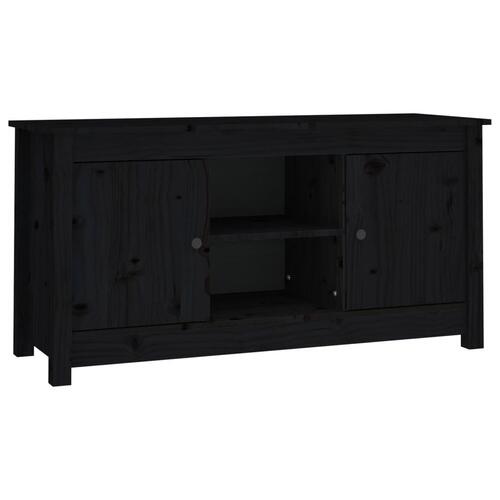 Tv-bord 103x36,5x52 cm massivt fyrretræ sort