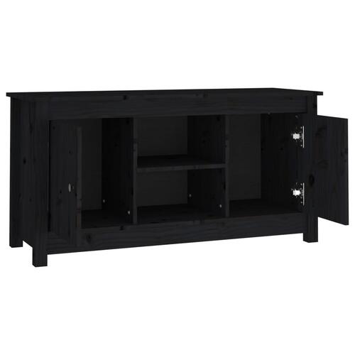 Tv-bord 103x36,5x52 cm massivt fyrretræ sort