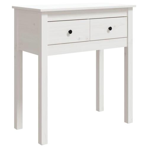 Konsolbord 70x35x75 cm massivt fyrretræ hvid