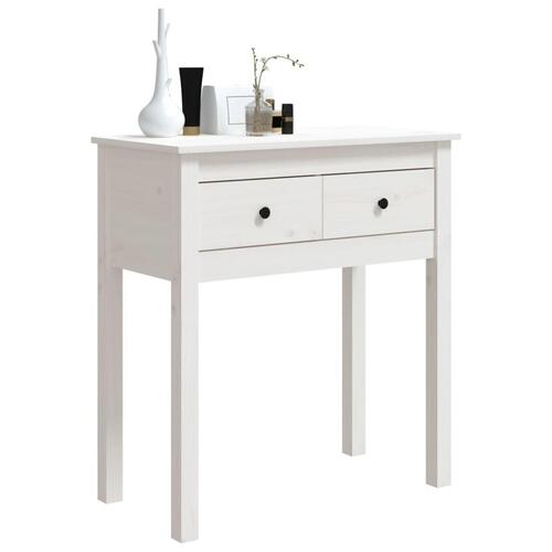 Konsolbord 70x35x75 cm massivt fyrretræ hvid