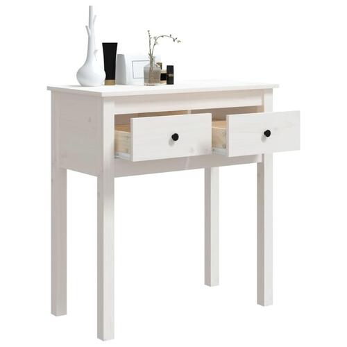 Konsolbord 70x35x75 cm massivt fyrretræ hvid