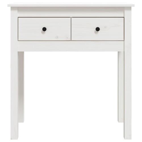 Konsolbord 70x35x75 cm massivt fyrretræ hvid