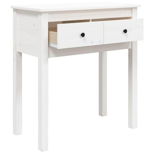 Konsolbord 70x35x75 cm massivt fyrretræ hvid