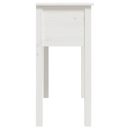 Konsolbord 70x35x75 cm massivt fyrretræ hvid
