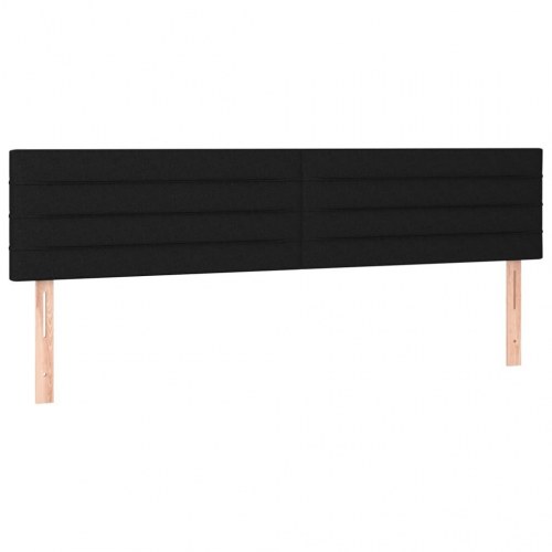 Sengegavl i stof - 180 x 5 x 78/88 cm, sort