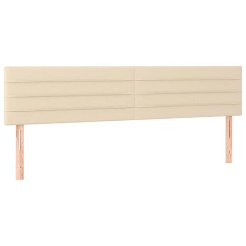 Sengegavle 2 stk. 100x5x78/88 cm stof cremefarvet