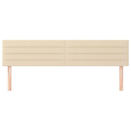 Sengegavle 2 stk. 100x5x78/88 cm stof cremefarvet