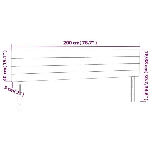 Sengegavle 2 stk. 100x5x78/88 cm stof cremefarvet