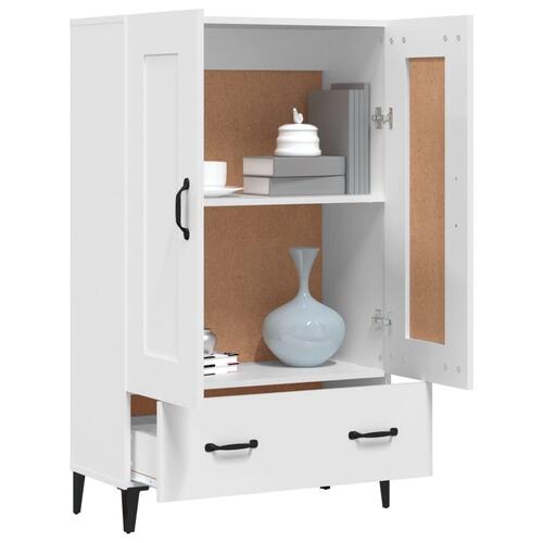 Skab 70x31x115 cm konstrueret træ hvid