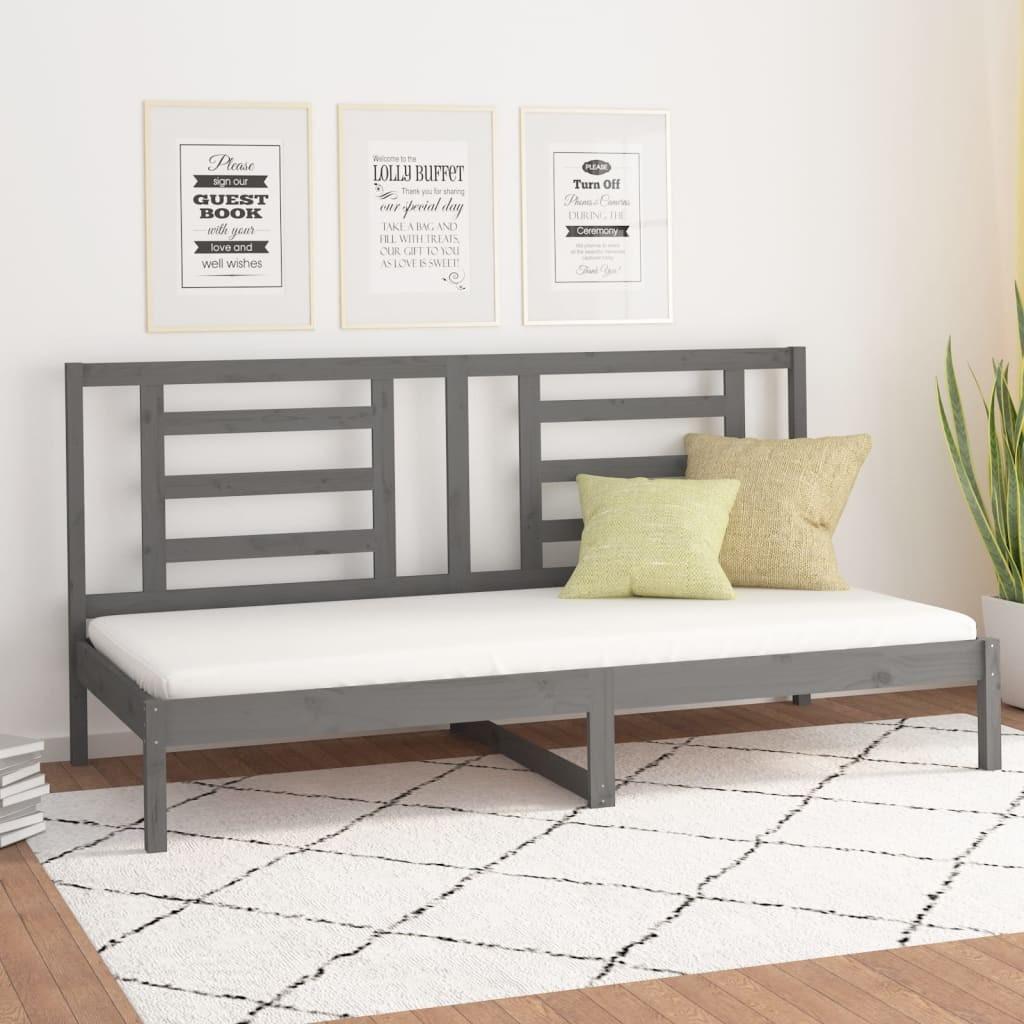 Daybed 90x200 cm massivt fyrretræ grå