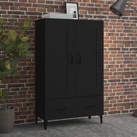 Skab 70x31x115 cm konstrueret træ sort