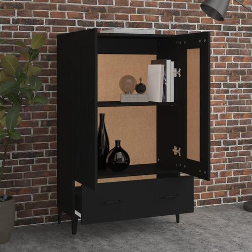 Skab 70x31x115 cm konstrueret træ sort