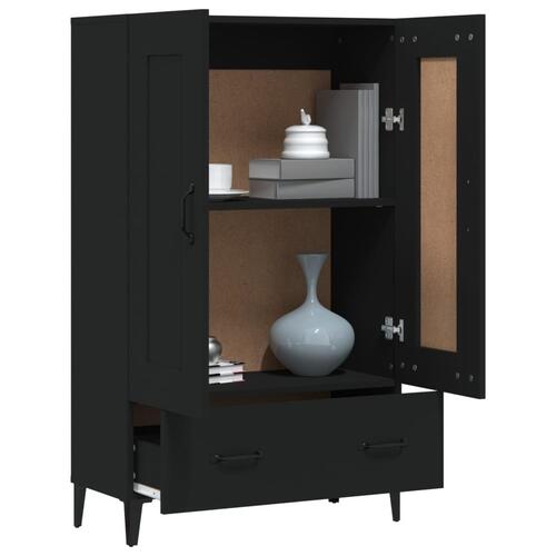 Skab 70x31x115 cm konstrueret træ sort