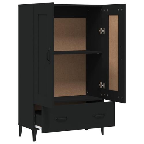 Skab 70x31x115 cm konstrueret træ sort