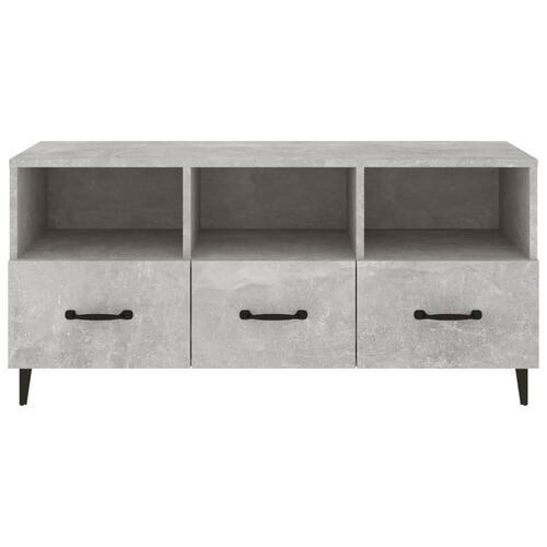 Tv-bord 102x35x50 cm konstrueret træ betongrå