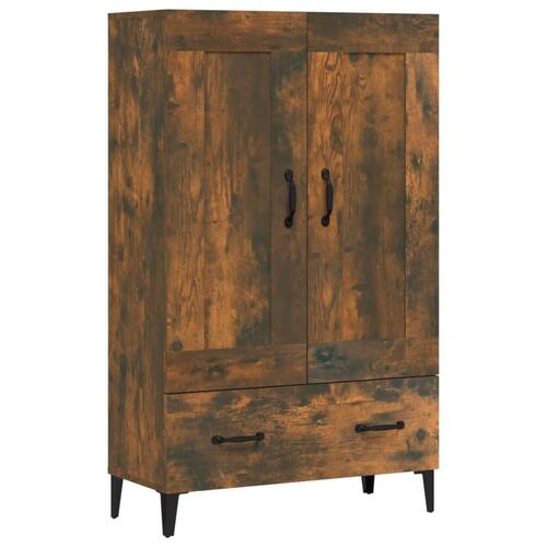 Skab 70x31x115 cm konstrueret træ røget egetræsfarve