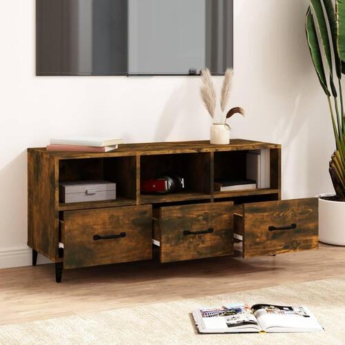 Tv-bord 102x35x50 cm konstrueret træ røget egetræsfarve