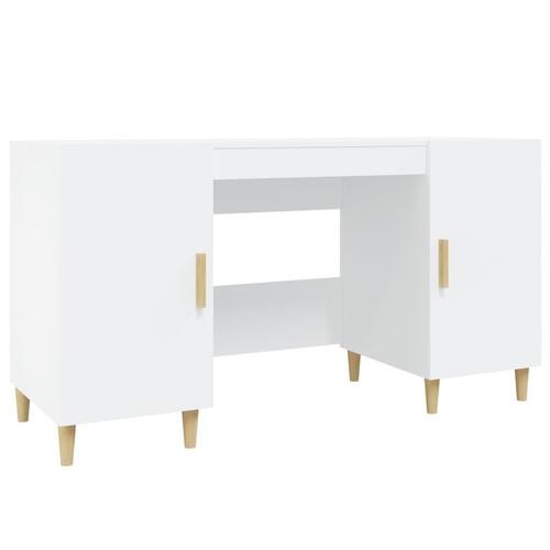 Skrivebord 140x50x75 cm konstrueret træ hvid