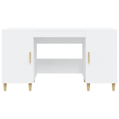 Skrivebord 140x50x75 cm konstrueret træ hvid