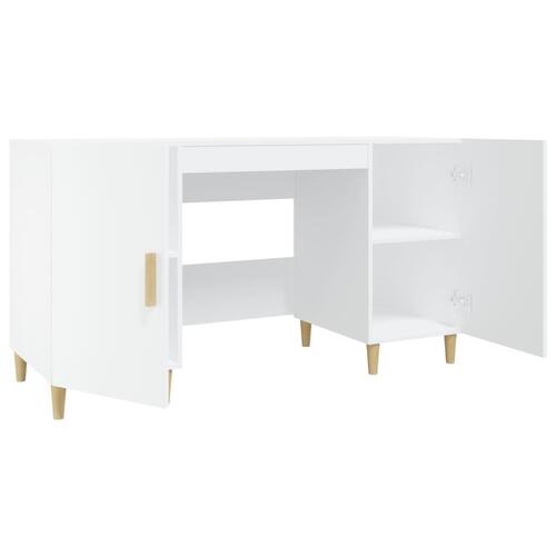 Skrivebord 140x50x75 cm konstrueret træ hvid