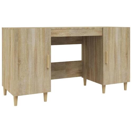 Skrivebord 140x50x75 cm konstrueret træ sonoma-eg