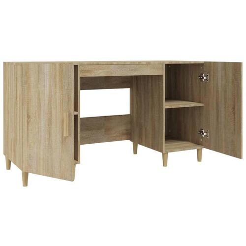 Skrivebord 140x50x75 cm konstrueret træ sonoma-eg
