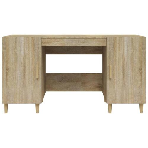 Skrivebord 140x50x75 cm konstrueret træ sonoma-eg