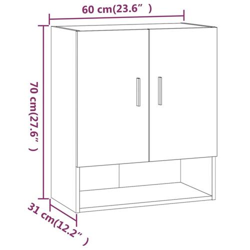 Vægskab 60x31x70 cm konstrueret træ betongrå