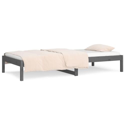 Daybed 90x190 cm Single massivt fyrretræ grå