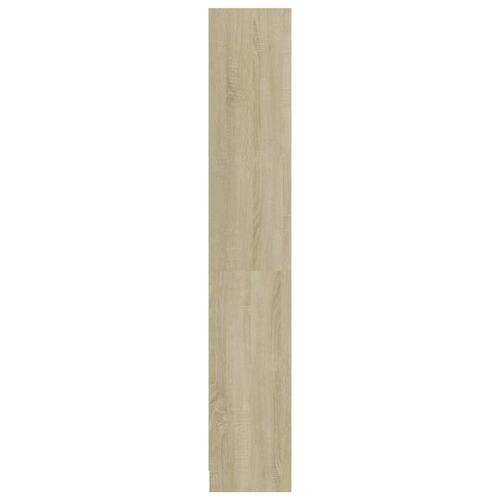 Bogreol med 4 hylder 80x24x142 cm konstrueret træ sonoma-eg