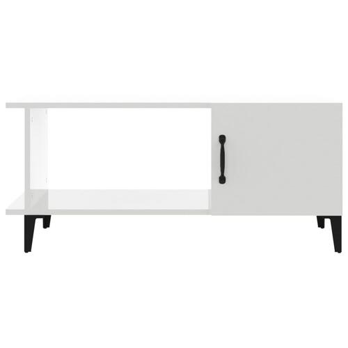 Sofabord 90x50x40 cm konstrueret træ hvid højglans