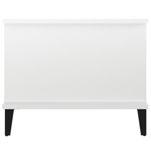 Sofabord 90x50x40 cm konstrueret træ hvid højglans