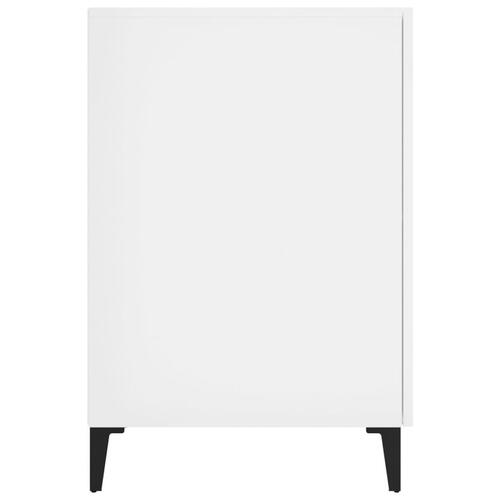 Skrivebord 140x50x75 cm konstrueret træ hvid højglans