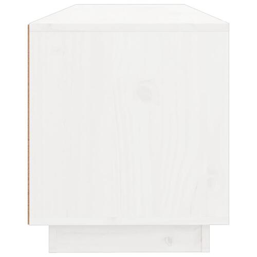 Tv-bord 100x34x40 cm massivt fyrretræ hvid